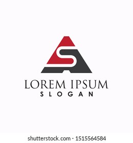 AS or SA logo initial letter design template vector