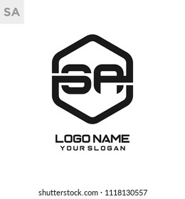SA logo letter initial, Abstract polygonal Background Logo,