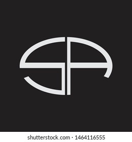 SA Logo letter oval monogram design template with black and white colors