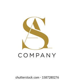 SA OR AS logo luxury premium design VECTOR initial