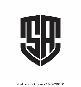 SA-Logo-Monogramm mit Emblem-Schild-Design einzeln auf weißem Hintergrund
