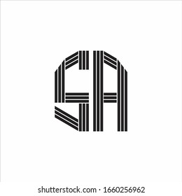 SA-Logo-Monogramm-Umriss-Stil einzeln auf weißem Hintergrund