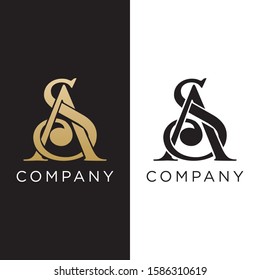 SA AS logo premium luxury icon design VECTOR