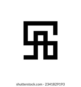 SA- oder AS-Minimal-Logo-Design