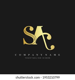 SA Minimal Luxury Initial Logo Vektor.