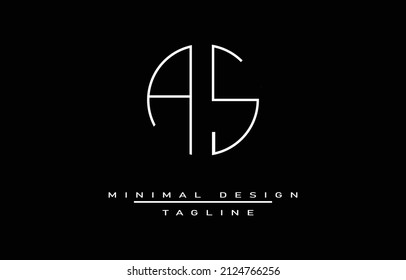 ILUSTRACIÓN DE ARTE DEL DISEÑO DE LOGOTIPO MINIMALISTA AS o SA