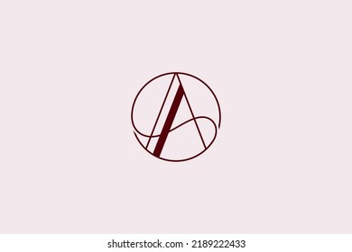 SA minimalistisches Monogramm-Logo, Vektorgrafik in Kreisform