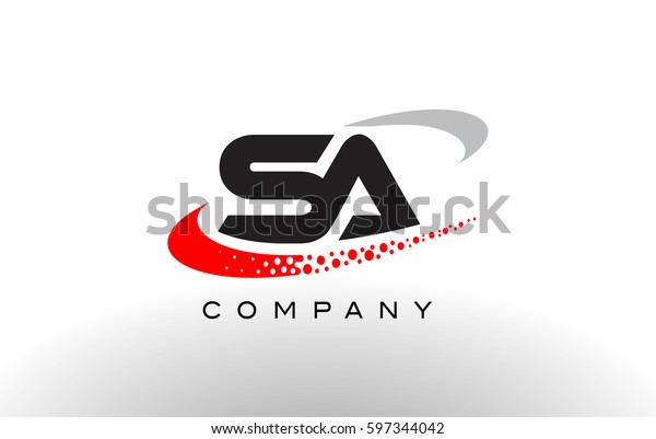 Sa Modern Letter Logo Design Creative Stock Vector Royalty Free