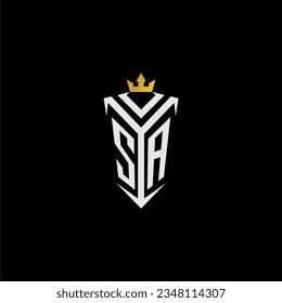 SA monogram logo initial for shield  crown style design