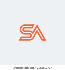 SA monogram logo with inline accent - orange color.