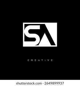 SA Negative Space Monogram – Minimalist Black and White Letter mark Logo for Creative Branding, Fashion Identity and Modern Design Concepts
