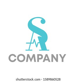 sa pulse logo icon design template sign
