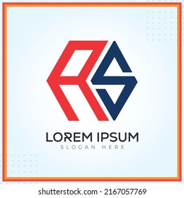 AS RS SR Hexagone Logo-Vorlage in modernem, minimalistischem Vektordesign