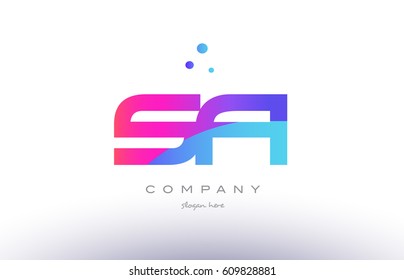 sa s a  creative pink purple blue modern dots creative alphabet gradient company letter logo design vector icon template