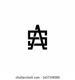 SA AS Como Letra Diseño Del Logotipo Inicial.