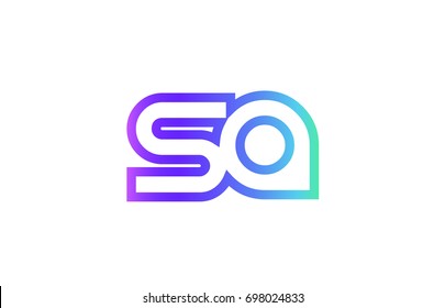 SA S A letter logo combination alphabet vector, creative company icon design template, modern  pink blue contour line art