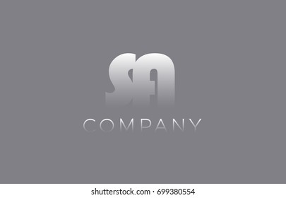 SA S A letter logo combination pastel blue alphabet vector creative company icon design template modern