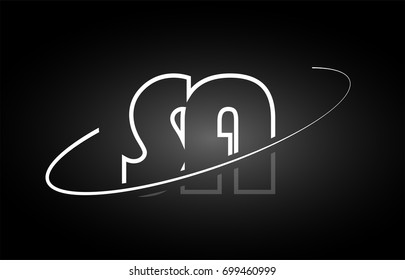 SA S A letter logo combination black white alphabet vector creative company icon design template modern