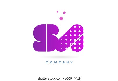 sa s a pink dots dotted letter logo alphabet creative company vector icon design template