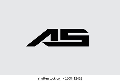AS or SA and A or S Uppercase Letter Initial Logo Design Template Vector Illustration