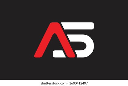 AS or SA and A or S Uppercase Letter Initial Logo Design Template Vector Illustration