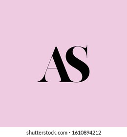 AS or SA and A or S Uppercase Letter Initial Logo Design Template Vector Illustration