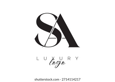 SA Serif Letter Monogram Typography Logo for Elegant Premium Branding Identity