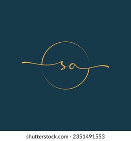 Vector de la plantilla del logotipo inicial de la firma SA ,Logotipo de firma