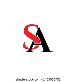 SA simple logo icon design vector