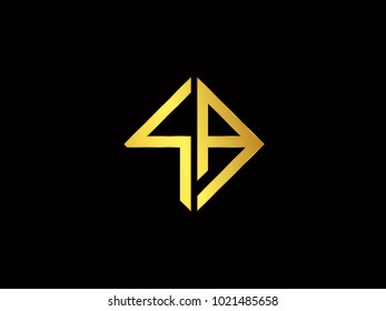 SA square shape Gold color logo