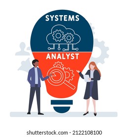 SA - Systems Analyst acronym. business concept background. vector illustration concept with keywords and icons. lettering illustration with icons for web banner, flyer, landing pag