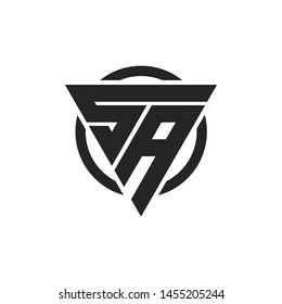 SA AS Triangle Logo Circle Monogram Design Vector Super Hero Concept