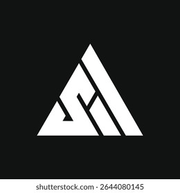 As or Sa triangle shaped logo with trendy modern style, ideal for stock market branding.