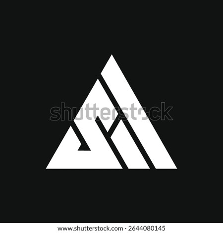 As or Sa triangle shaped logo with trendy modern style, ideal for stock market branding.