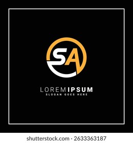SA Vector Logo Template - Simple Icon for Initial Letter S and A Monogram