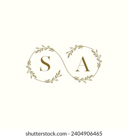 SA wedding infinity in elegant monogram with high quality professional design that will print well