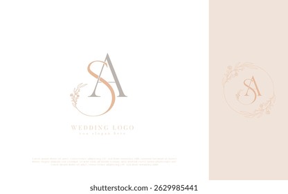 SA Wedding Logo with Floral Monogram