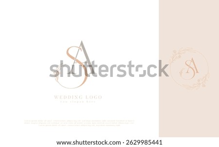 SA Wedding Logo with Floral Monogram