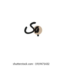 Sa-weißes Hintergrund, handgeschriebenes Logo