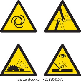 SA017, SA018, SA019, SA020, arranque automático, transmisiones, proyección de partículas, radiación ultravioleta, alerta, atención, arranque automático, cuidado, cuidado, precaución, construcción, peligro, diseño, exclamación