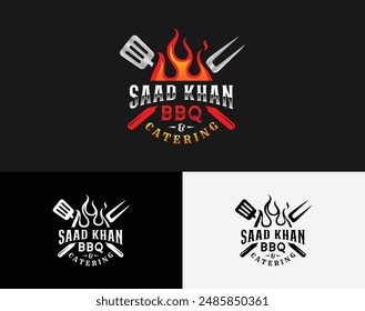 Saad khan BBQ and catering logo design