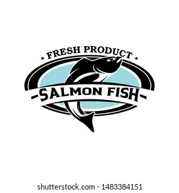 Saalmon fish logo vector. Fish as a food for logo concept