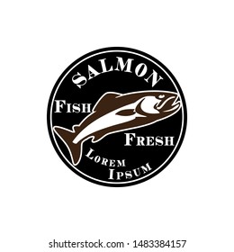 Saalmon fish logo vector. Fish as a food for logo concept