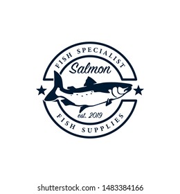 Saalmon fish logo vector. Fish as a food for logo concept