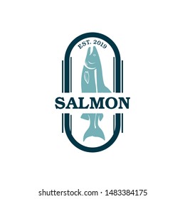 Saalmon fish logo vector. Fish as a food for logo concept