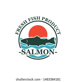 Saalmon fish logo vector. Fish as a food for logo concept