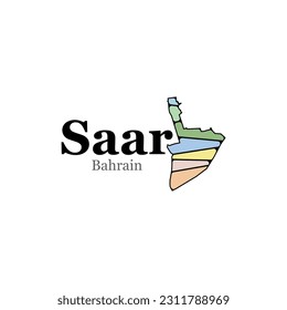Saar country map, Bahrain map Vector concept illustration