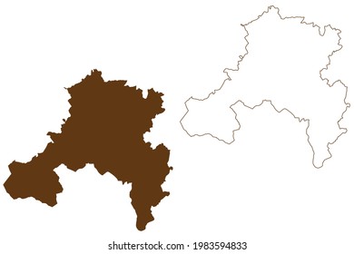 Saarbrucken district (Federal Republic of Germany, State of Saarland, Rural district) map vector illustration, scribble sketch Regionalverband Saarbruecken map