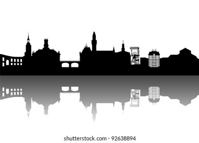 Saarbruecken silhouette abstract