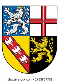 Saarland coat of arms vector  illustration. Germany province symbol. State in German federation.